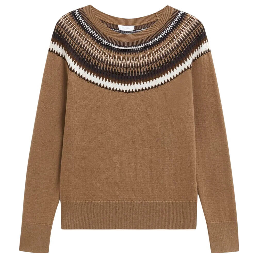 Hobbs London Greta Wool Blend Fairisle Crew Neck Jumper